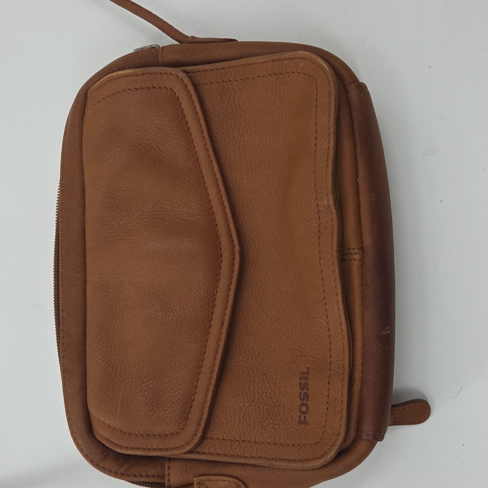 2 Fossil Brown Leather Crossbody Bags and 1 Wallet Set - Picture 7 of 16